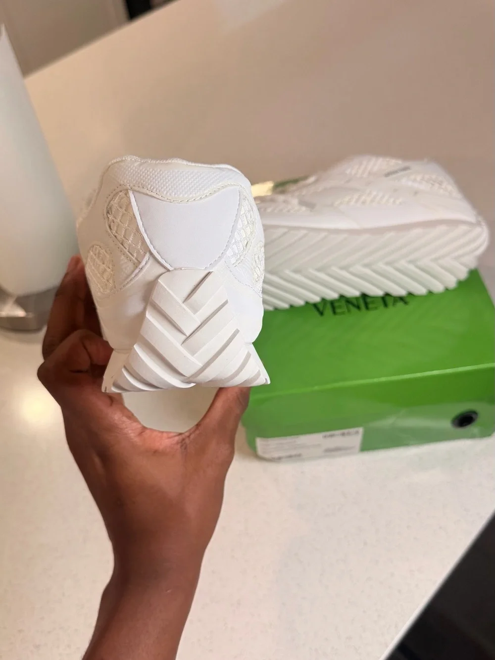 Bottega Veneta White Kids Sneakers Mesh Athletic Shoes